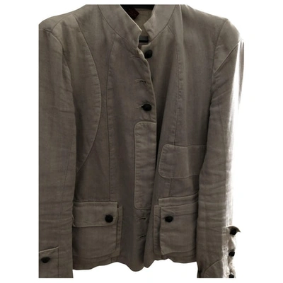 Pre-owned Dondup Linen Jacket In Ecru