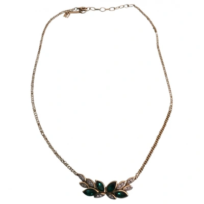 Pre-owned Nina Ricci Crystal Necklace In Green