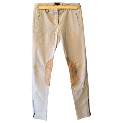 Pre-owned Tara Jarmon Beige Cotton Trousers