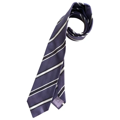 Pre-owned Brioni Silk Tie In Purple