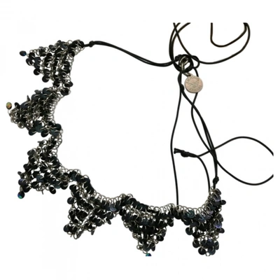 Pre-owned Emporio Armani Silver Necklace In Black