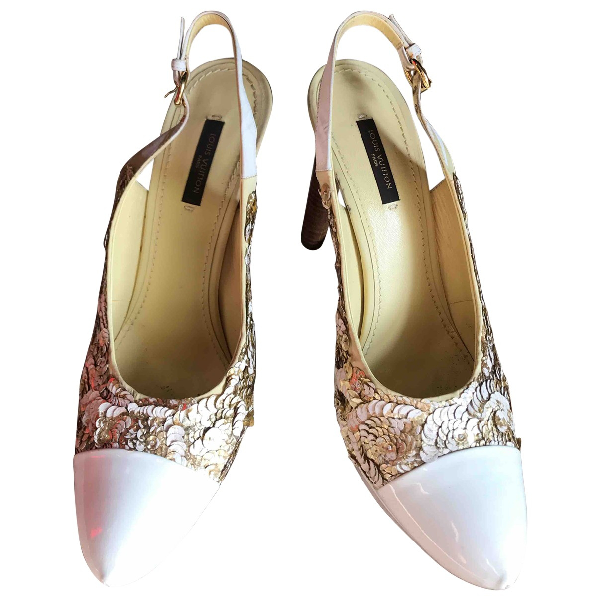 Pre-Owned Louis Vuitton Gold Glitter Heels | ModeSens