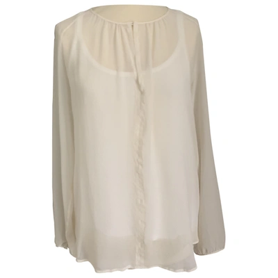 Pre-owned Max Mara Atelier Silk Blouse In White