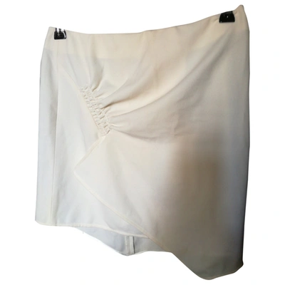 Pre-owned Emporio Armani Wool Mini Skirt In White