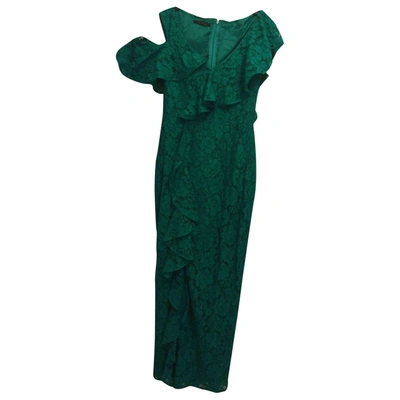 Pre-owned Carolina Herrera Lace Maxi Dress In Green