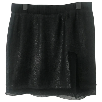 Pre-owned Diane Von Furstenberg Silk Mini Skirt In Black