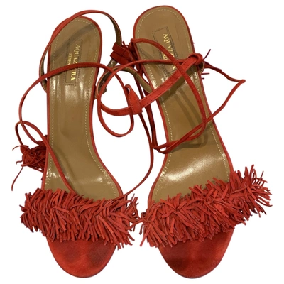 Pre-owned Aquazzura Wild Thing Sandals In Red