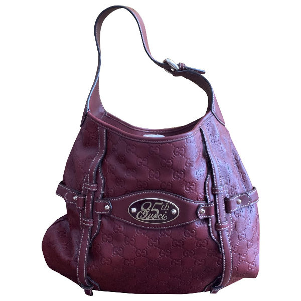 Pre-Owned Gucci Burgundy Leather Handbag | ModeSens