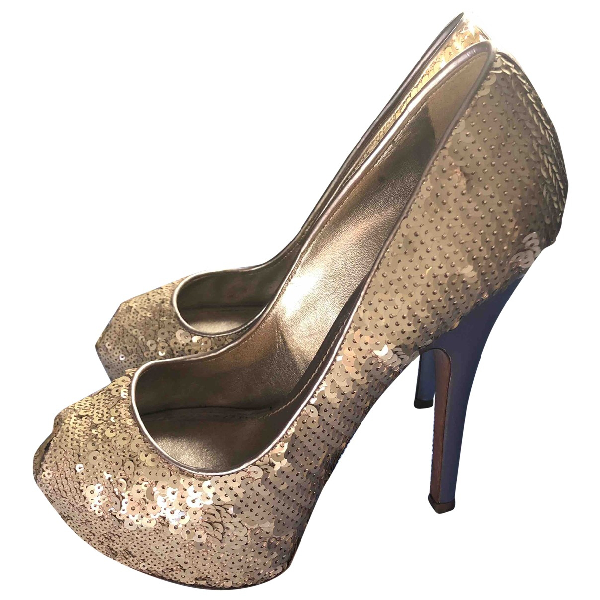 Pre-Owned Louis Vuitton Gold Glitter Heels | ModeSens