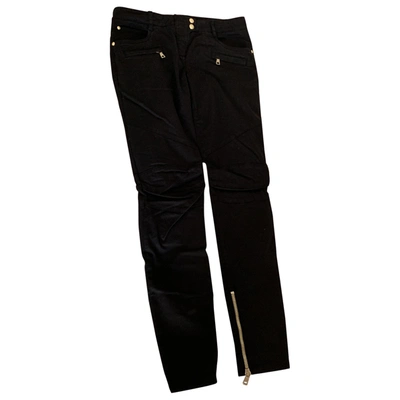 Pre-owned Balmain Straight Trousers In Black