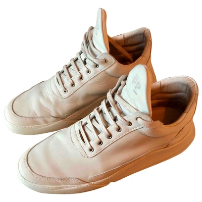Pre-owned Filling Pieces Ecru Leather Trainers