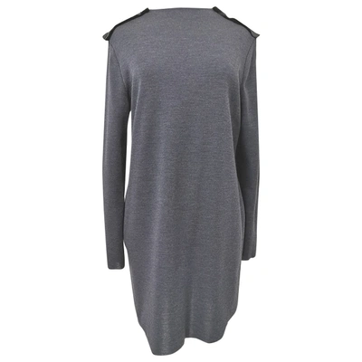 Pre-owned Lanvin Wool Mini Dress In Grey