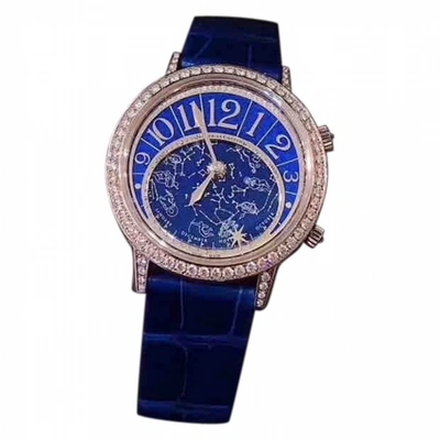 Pre-owned Jaeger-lecoultre Rendez-vous Blue White Gold Watch