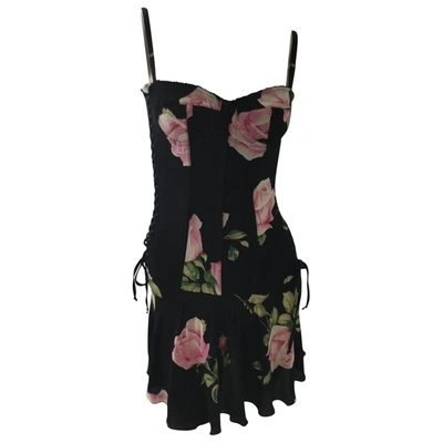 Pre-owned Dolce & Gabbana Silk Mini Dress In Black