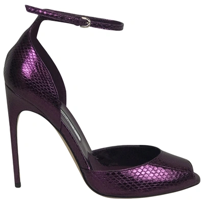 Pre-owned Brian Atwood Leather Heels In Purple