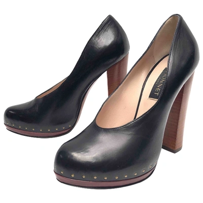 Pre-owned Vionnet Leather Heels In Black