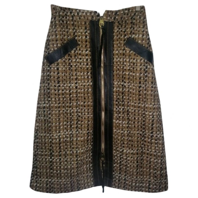 Pre-owned Agnona Wool Mid-length Skirt In Brown