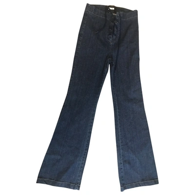 Pre-owned Reformation Straight Jeans In Blue
