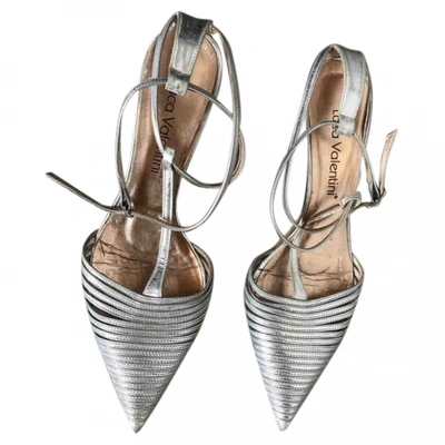 Pre-owned Luca Valentini Leather Heels In Silver