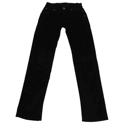 Pre-owned Dondup Velvet Slim Pants In Black