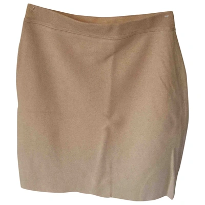 Pre-owned Escada Wool Mini Skirt In Beige