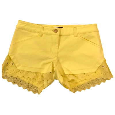 Pre-owned Roberto Cavalli Yellow Cotton - Elasthane Shorts
