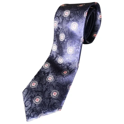Pre-owned Canali Silk Tie In Blue