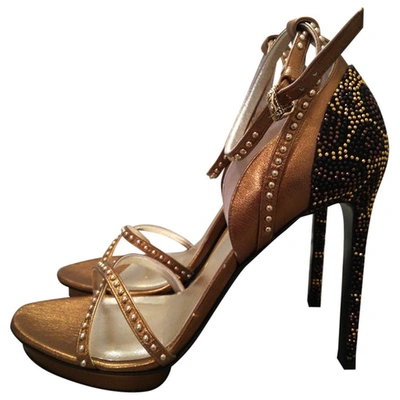 Pre-owned Roberto Cavalli Leather Sandals In Gold