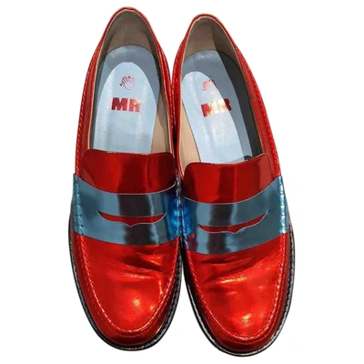 Pre-owned Mr Leather Flats In Red
