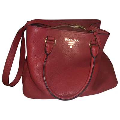 Pre-owned Prada Leather Crossbody Bag In Red