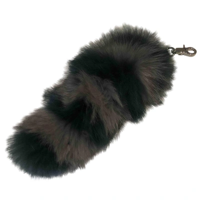 Pre-owned Charlotte Simone Grey Faux Fur Bag Charms