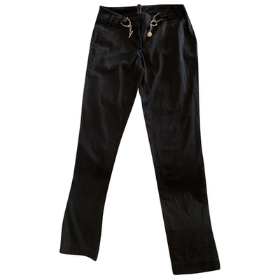 Pre-owned Trussardi Slim Trousers In Black