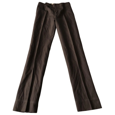 Pre-owned Marni Wool Straight Pants In Brown