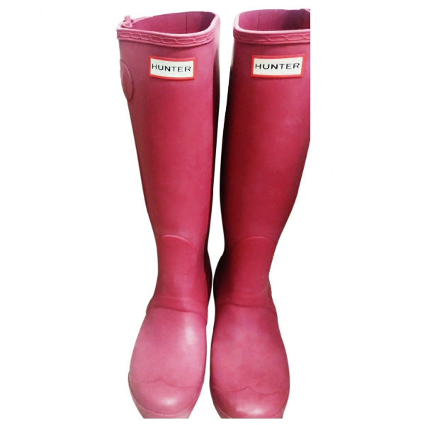 hunter pink rain boots
