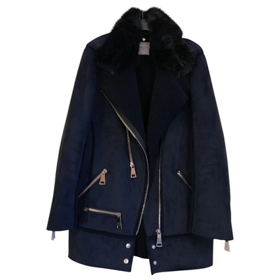 Pre-owned Urbancode Faux Fur Caban In Blue