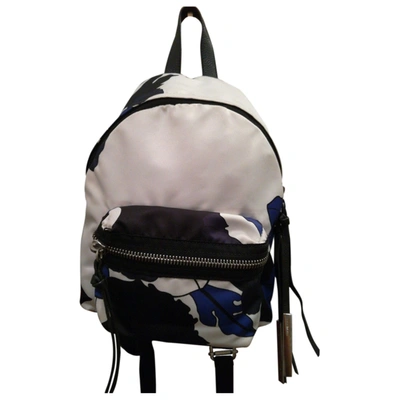 Pre-owned Coccinelle Silk Backpack In White