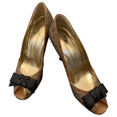 Pre-owned Dolce & Gabbana Cloth Heels In Beige