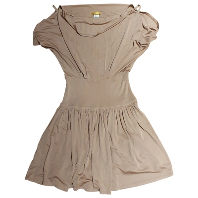 Pre-owned Catherine Malandrino Silk Mini Dress In Beige