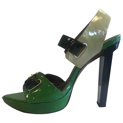 Pre-owned Marni Patent Leather Heels In Green