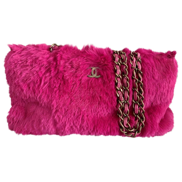 Pre-owned Chanel Pink Faux Fur Handbag | ModeSens