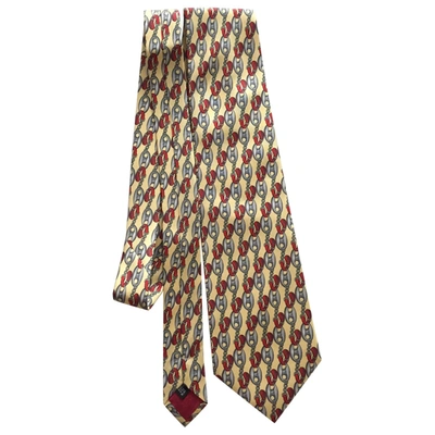 Pre-owned Guy Laroche Silk Tie In Yellow