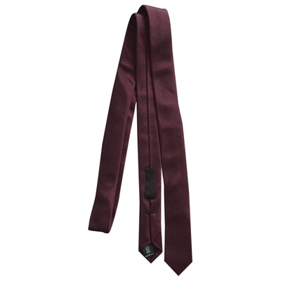 Pre-owned Les Hommes Silk Tie In Burgundy