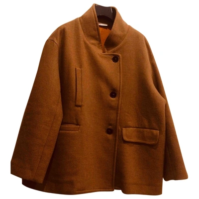 Pre-owned Jucca Wool Peacoat In Camel
