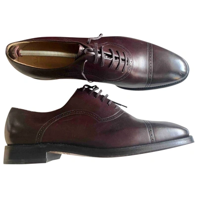 Pre-owned Bally Leather Lace Ups In Burgundy