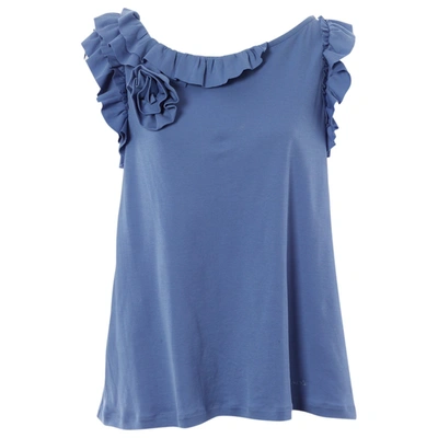 Pre-owned Lanvin Blue Cotton Top