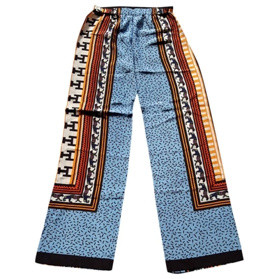 Pre-owned Msgm Silk Large Pants In Multicolour