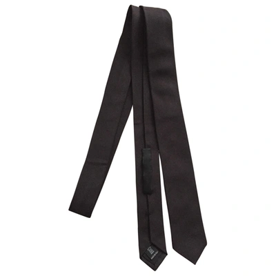 Pre-owned Les Hommes Silk Tie In Black