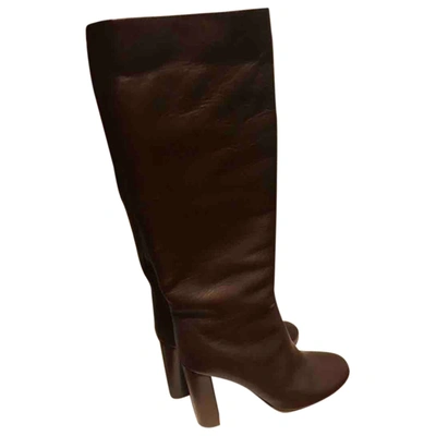 Pre-owned Chloé Leather Boots In Brown
