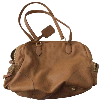 Pre-owned Prada Leather Handbag In Camel