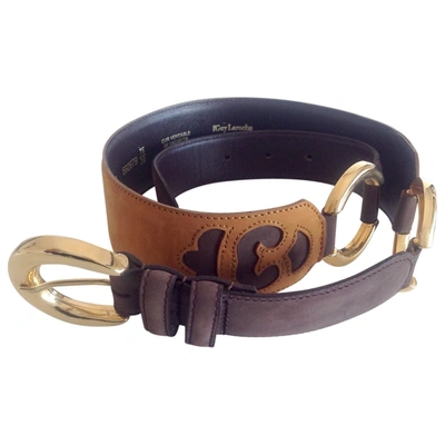 Pre-owned Guy Laroche Leather Belt In Brown